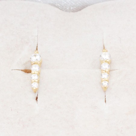 Pendientes de Oro 18k con 4 Circones – Elegancia y Brillantez en Joyería Fina