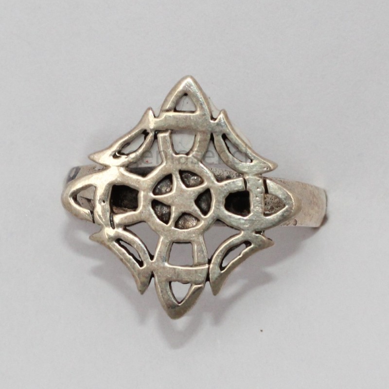Anillo de Plata - Estrella, Nudos de Bruja y Medias Lunas Anillo de Plata - Estrella, Nudos de Bruja y Medias Lunas